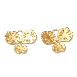 Golden 304 Stainless Steel Pendants, Clover Charms, Golden, 17x22x2mm, Hole: 5x3mm