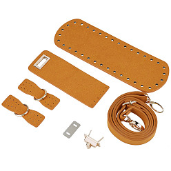 Sandy Brown DIY PU Leather Knitting Crochet Bags, with Bottom and Shoulder Strap, for DIY Craft Shoulder Bags Accessories, Sandy Brown