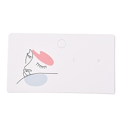 Human Rectangle Cardboard Earring Display Cards, for Jewlery Display, Women Pattern, 9x5x0.04cm, about 100pcs/bag
