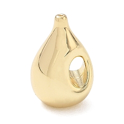 Plaqué 18K Or Véritable Pendentifs en laiton, charmes de larme, réel 18 k plaqué or, 17x11x8mm, Trou: 5x2.5mm