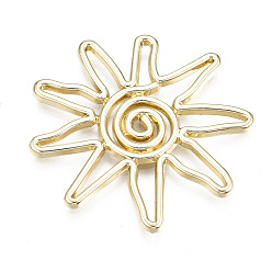 Light Gold Стойки подвески обшивки сплава, без кадмия и без свинца, солнце, золотой свет, 30x33x1.5 мм, отверстие : 1.5 мм