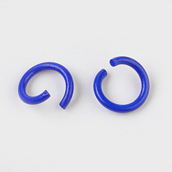 Royal Blue Iron Jump Rings, Open Jump Rings, Royal Blue, 17 Gauge, 8~8.5x1.2mm, Inner Diameter: 5~6mm