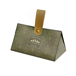 Зеленый Свадебное платье в европейском стиле, бумажные подарочные коробки для конфет с ручкой, складные ящики для хранения на свадьбу, зелёные, 70x127x74 мм