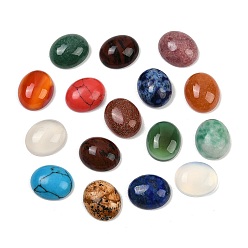 Смешанные камни Кабошоны из камня, овальные, натуральный и синтетический смешанный камень, 12x10x4 мм