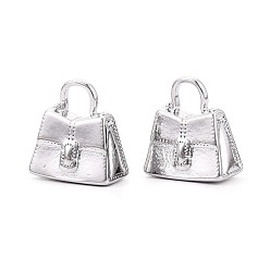 Платинированный Латунные подвески, прелести мешков, Реальная платина, 16x15x7.5 мм, отверстие : 5.5 мм