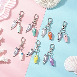 (52) Непрозрачная лаванда Подвески из сплава с эмалью, с фарфоровыми подвесками и застежками из сплава, сом, разноцветные, 58 мм