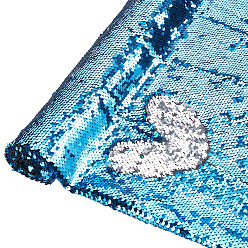 Светло-Голубой ПВХ ткань с двусторонними пайетками, для выступления на сцене, Небесно-голубой, 1500~1520x0.7 мм