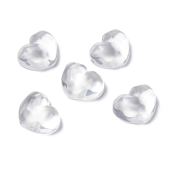 Clear Transparent Resin Cabochons, Water Ripple Cabochons, Heart, Clear, 17.5x21.5x8.5mm