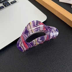 Сине-фиолетовый Акриловые заколки для волос на когтях, для женщин девушек, вентилятор, синий фиолетовый, 45x84 мм