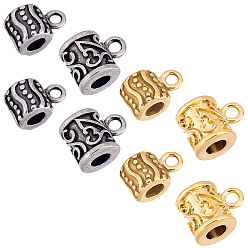 (52) Непрозрачная лаванда 8 шт. 4 стиль 304 нержавеющая сталь трубка дужки эмалированные настройки, бейлы, колонка, разноцветные, 15x9.5x10 мм, отверстие: 3мм AMD 5мм, 2 шт / стиль