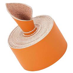 Orange Flat Microfiber Imitation Leather Cord, Garment Accessories, Orange, 37x1.5mm, about 2.19 Yards(2m)/Roll