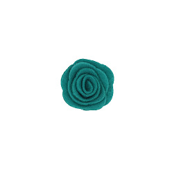 Teal Non-woven Fabrics Cabochons, for Garment Accessory, Flower, Teal, 40mm