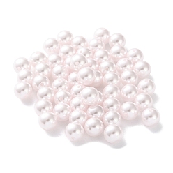 лаванда Пластиковые жемчужные бисера, круглые, лаванда, 8x7.5 мм, отверстие : 1.2 мм