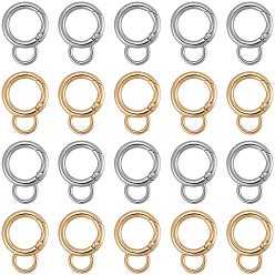 (52) Непрозрачная лаванда 24шт 2 цвета сплава пружинные затворные кольца, с петлей, для украшения сумочки, без кадмия и без свинца, разноцветные, 33x24x3.5 мм, отверстие : 9x7 мм, 12 шт / цвет