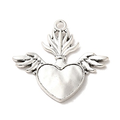 Античное Серебро Сплавочные подвески тибетского стиля, без кадмия и без свинца, святое сердце, античное серебро, 30x33x2.5 мм, отверстие : 2 мм, Около 302 шт / 1000 г