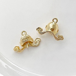 Golden Brass Peg Bails, Baroque Finding, Hat, Golden, 18x13mm