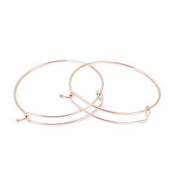 Розовое Золото Ионное покрытие (ip) 304 изготовление браслетов из нержавеющей стали, розовое золото , 61~62 мм (2-3/8 дюйм)