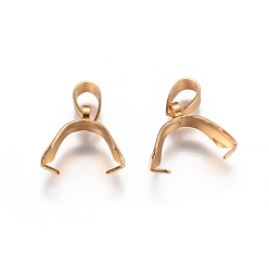 Золотой Вакуумное покрытие pvd 304 скобы для ледоруба из нержавеющей стали, долговечный, золотые, 12.5x4.5 мм, отверстие : 3.5x5 мм, штифты : 0.4x0.7 мм