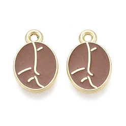 Верблюжий Подвески из сплава и эмали, подвески из кофейных зерен, золотые, верблюжие, 15x10x1.5 мм, отверстие : 1.5 мм