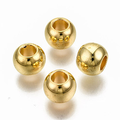 Золотой CCB пластиковые шарики, круглые, золотые, 8x6 мм, отверстие : 3.5 мм, Около 2500 шт / 500 г
