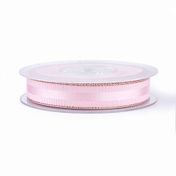 Pink Полиэстер Grosgrain ленты, лента с краем из розового золота, розовые, 3/8 дюйм (9 мм), около 100 ярдов / рулон (91.44 м / рулон)