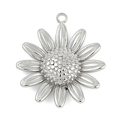 Нержавеющая Сталь Цвет 304 подвески из нержавеющей стали, цветочный шарм, цвет нержавеющей стали, 21.5x19x4 мм, отверстие : 1.4 мм