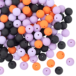 (52) Непрозрачная лаванда Прорезиненные бусины с имитацией силикона и акрила, круглые, разноцветные, 11.5x11 мм, отверстие : 1.8 мм, 150 шт