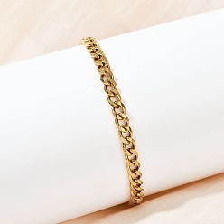 Золотой 201 браслет из нержавеющей стали Cuba Chian для мужчин, золотые, 8-1/8 дюйм (20.5 см)