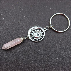 Розовый Кварц Брелок из розового кварца, конус, солнце, 3.2 см