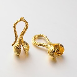 Golden Brass Bead Tips, Golden, 19x8.5x6mm