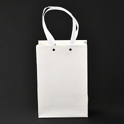 Белый Прямоугольные бумажные пакеты, с нейлоновыми ручками, для подарочных пакетов и сумок, белые, 16x0.4x24 см