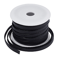 Черный 1 комплект плоских сумок из искусственной кожи, со стежками, чёрные, 6x1 мм, около 10.94 ярдов (10 м) / комплект