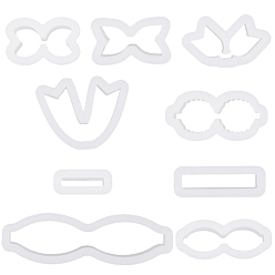 Белый 4 коробки 4 стили пластиковые формы, инструмент для керамики и глины своими руками, материалы для изготовления бантов, белые, 20x48x12 мм, 1 коробка / стиль