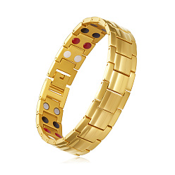 Золотой Браслеты с ремешком из нержавеющей стали, с группы часы застежками, золотые, 8-1/4 дюйм (21 см)