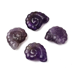 Аметист Подвески из натурального аметиста , двухсторонний резной наутилус с верхним сверлением, 29x25x9.5 мм, отверстие : 1 мм