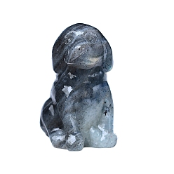 Лабрадорита Резные украшения из натурального лабрадорита в форме собаки, для домашнего офисного стола, 35 мм