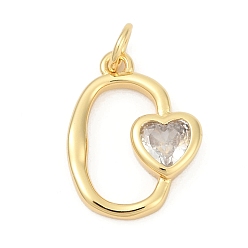 Прозрачный Кулон из циркония, овал с сердечками, долговечный, без свинца и без кадмия, стойки покрытие, реальный 18 k позолоченный, с целью перехода в кольце, прозрачные, 17x13x3 мм, отверстие : 3.3 мм