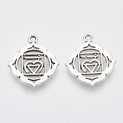 Муладхара чакра Сплавочные подвески тибетского стиля, чакра, без кадмия и без свинца, муладхара, 23x19x1.5 мм, Отверстие : 1.8 мм , около 588 шт / 1000 г