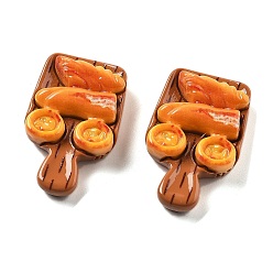 Food Симпатичная мини-серия еды из смоляных кабошонов, хлеб, 30.5x19.5x8 мм