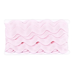 Pink Полиэфирные ленты, форма волны, розовые, 38~40 мм, 10 двор / карта