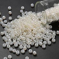 (663) Cream Opal Luster Тохо 6/0 круглые бусины, японский бисер, (663) кремовый опаловый блеск, 4 мм, отверстие : 1.5 мм, Около 840 шт / 50 г