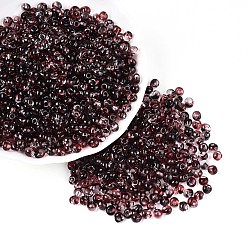 Коричневый 6/0 стеклянные бусины градиентного цвета, прозрачные цветные бахрома каплевидные бусины, коричневые, 5x4x4 мм, отверстие : 1.2 мм, Около 4500 шт / фунт