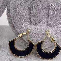 Золотой Вентилятор 304 серьги-кольца из нержавеющей стали, с акриловыми серьгами-кольцами, золотые, 30x27 мм