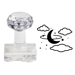 Cloud Clear Acrylic Soap Stamps with Handle, DIY Soap Molds Supplies, Cloud, 35.5x27.8mm