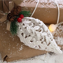 Белый Дым Рождественская тема пластиковый кулон-раковина украшение, украшение для подвески на елку, серый, 140x60 мм, 2 шт / комплект