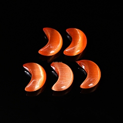 Оранжево-Красный Украшения для витрин с кошачьим глазом, украшение домашнего офиса, луна, оранжево-красный, 25x18x10 мм