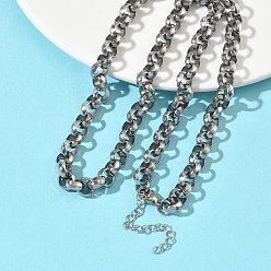 Нержавеющая Сталь Цвет 7мм 304 цепочки-роло из нержавеющей стали для женщин и мужчин, не тускнеет, цвет нержавеющей стали, 17.91 дюйм (45.5 см)