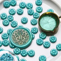 Turquoise Foncé Sceller les particules de cire, pour cachet de cachet rétro, tournesol, turquoise foncé, 70x32mm