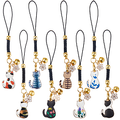 (52) Непрозрачная лаванда 16 шт 8 стиль кошачий сплав эмалированные мобильные ремешки, разноцветные, 112 мм, 2 шт / стиль