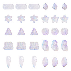 Васильковый 64шт. градиентные цветные прозрачные стеклянные бусины, разнообразные, васильковый, 8~23x8~20x3.5~8 мм, отверстие : 1~1.4 мм